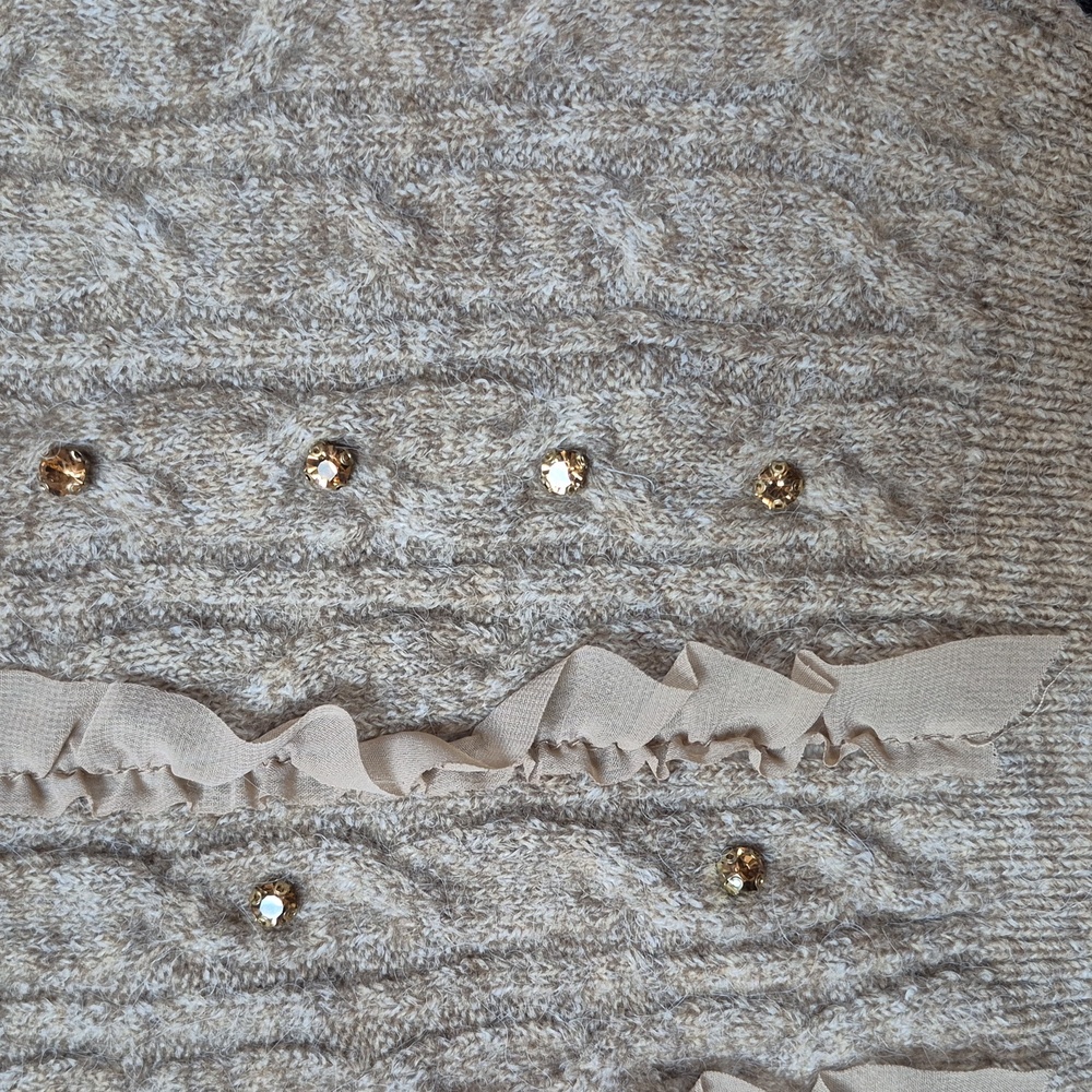 Anthropologie Maeve Short Sleeve Embellished Ruffle Cardigan SZ XL, New W Tags - Picture 5 of 13